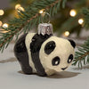 Panda julekugle i mundblæst glas