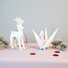 Origami rensdyr i hvidt porcelæn til ophæng