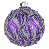 Violet julekugle med lilla glitter og ametystkrystaller