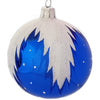 blå julekugle med sne