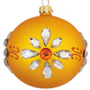 gul julekugle med krystalblomster
