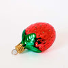 jordbær julepynt i mundblæst glas