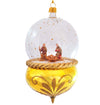 julekrybbe i glas med kuppel fra de carlini julekugle