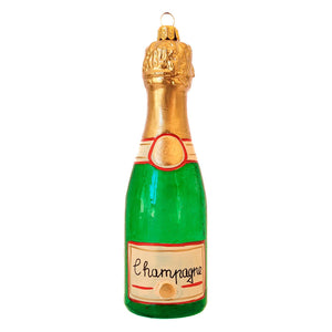champagne julekugle i mundblæst glas