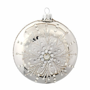 sølvmedaljon med glimmer og krystaller i mundblæst glas