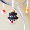 snemand med sort hat mini juletræspynt
