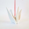 origami trane julekugle i porcelæn