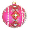 pink julekugler med perler og krystaller