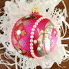 Smukkeste julekugler 2021 - pink glaskugle med perler